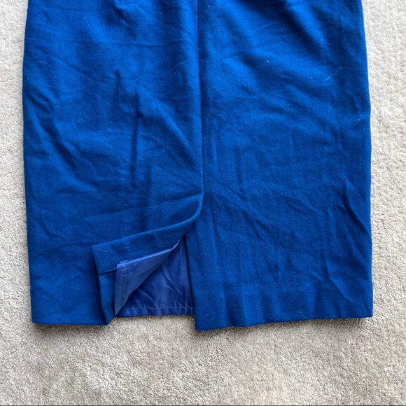 J. Crew Royal Blue Felt Pencil Skirt - Picture 3 of 11